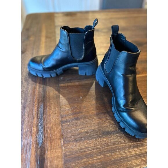 Steve Madden Black Howler Chelsea Platform Boots - Picture 2 of 9